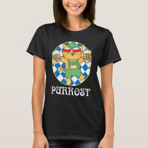 T-shirt Bavarois Octoberfest Lederhosen Chat Boire Bière