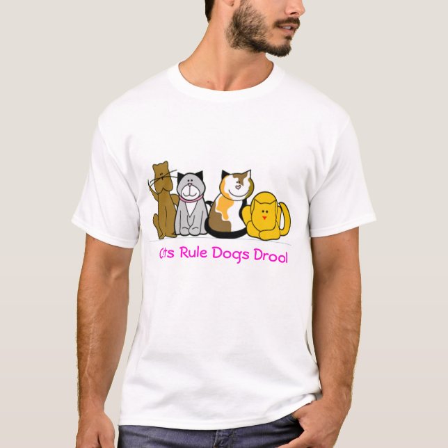 T-shirt Bave de chiens de règle de chats (Devant)