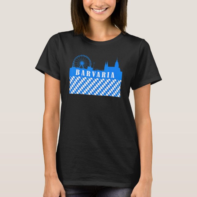 T-shirt Bavière Skyline Ferris Roue État Libre De Bavière (Devant)