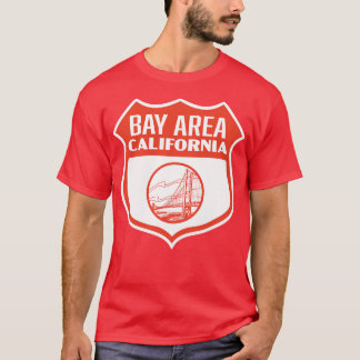 T-shirt Bay Area California Retro Shield Red