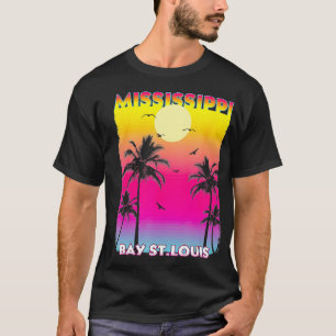 T-shirt Bay St Louis Mississippi MS été coucher vintage de