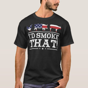 T-shirt BBQ amusant Je fumerais cette viande Pitmaster Gri