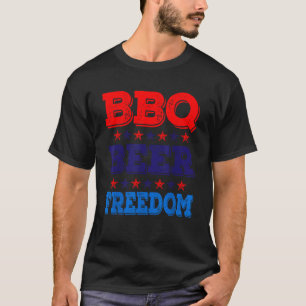 T-shirt BBQ Beer Freedom America USA Party 4 juillet Sum
