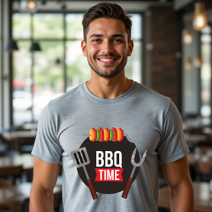 T-shirt BBQ Heure Grill Master Drôle Nourriture