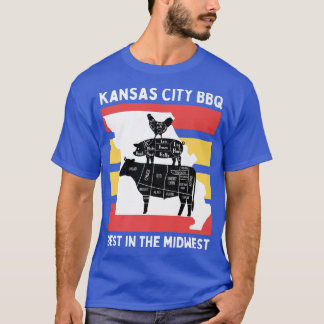 T-shirt BBQ KCMO, Grillades Midwest, Vaches, Vaches, Chien
