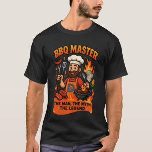 T-shirt BBQ Master Papa Drôle Fête des pères Grill Cadeau