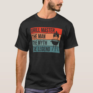 T-shirt BBQ Smoker Grill Master The Man Myth Legend Retro