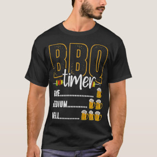 T-shirt BBQ Timer Rare Moyen Bien Bière Boire Funny Bar