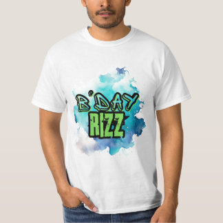 T-shirt B'Day (Anniversaire) Rizz Green Et Monochromatic B