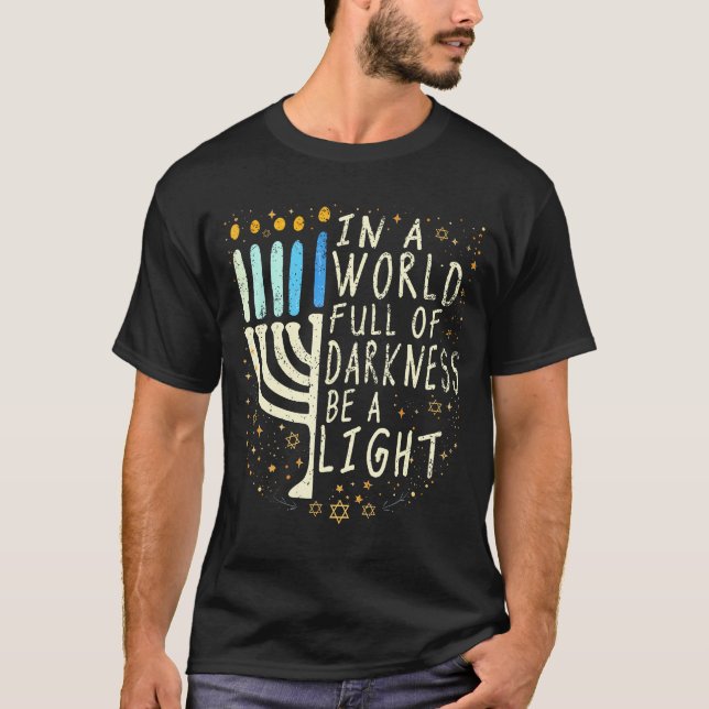 T-shirt Be A Light Happy Hanukkah (Devant)