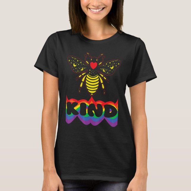 T-shirt Be Child with Bee with Heart and Rainbow Text with (Devant)