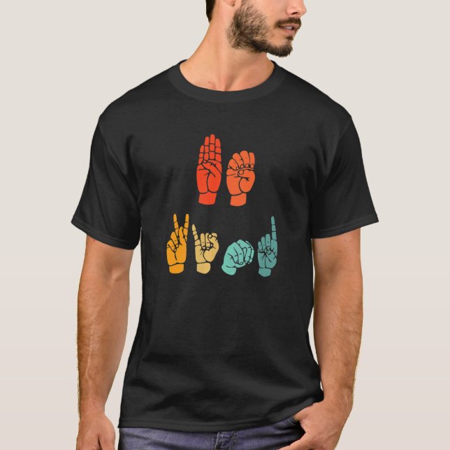 T-shirt Be enfant Hand Signal SIgn Language Unity Day Anti (Devant)