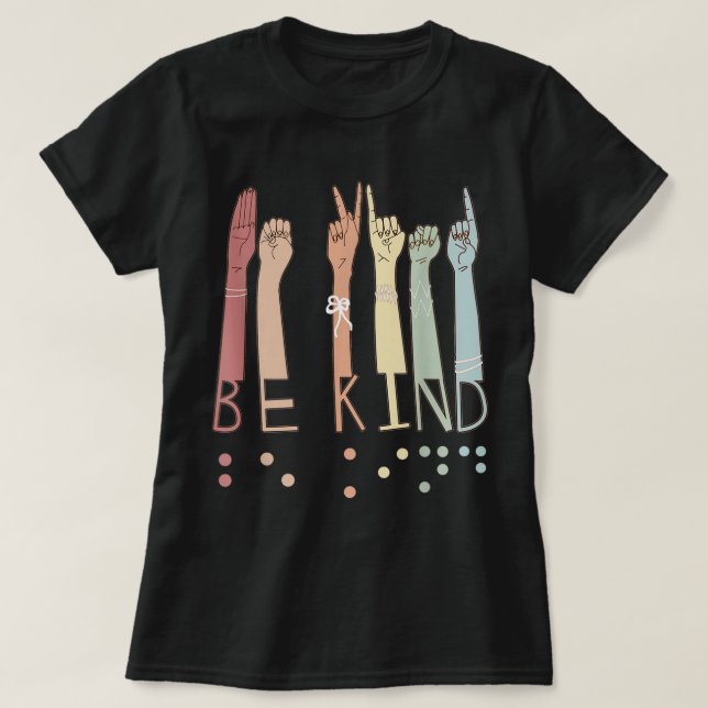T-shirt Be enfant Sign Braille Language Visually Impaired  (Design devant)