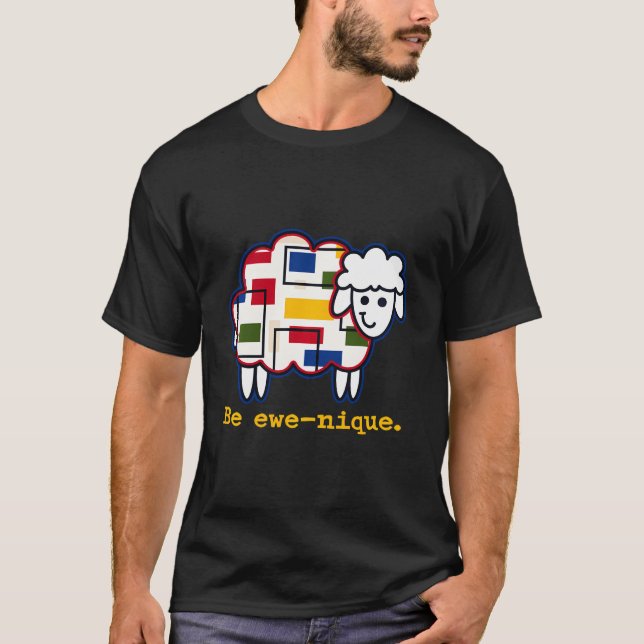 T-shirt Be Ewe-Nique Baseball Moderne Geometry Art Sheep (Devant)