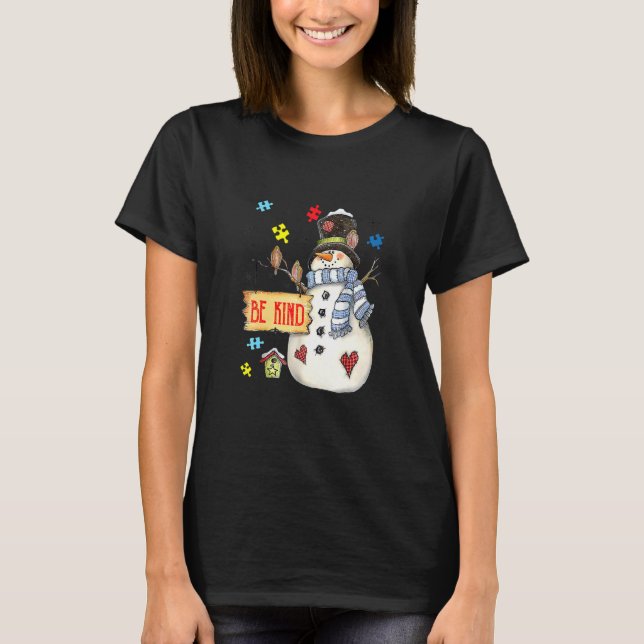 T-shirt Be Genre Snowman Puzzle Sensibilisation sur l'auti (Devant)
