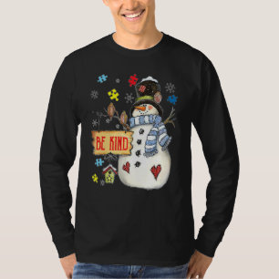 T-shirt Be Genre Snowman Puzzle Sensibilisation sur l'auti