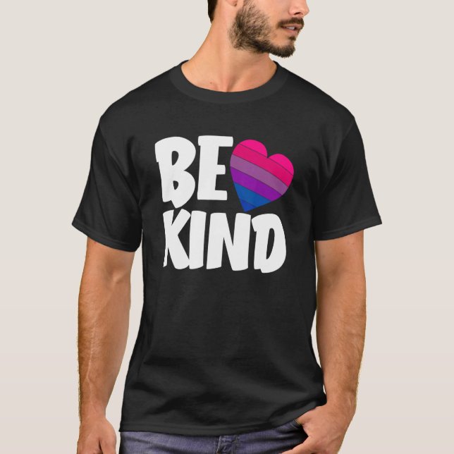 T-shirt Be Kind Funny Bi Pride Flag Bisexual (Devant)