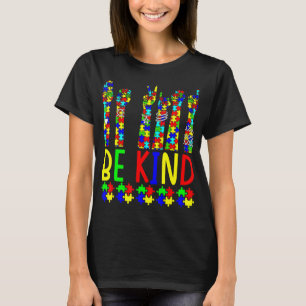 T-shirt Be Kind Hand Sign Language Puzzle Sensibilisation 