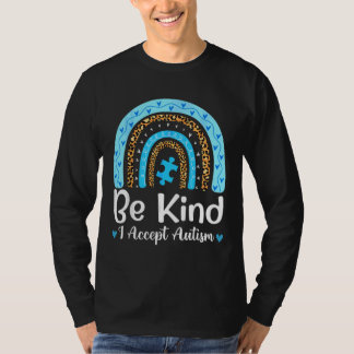 T-shirt Be Kind Sensibilisation sur l'autisme Leopard Rain