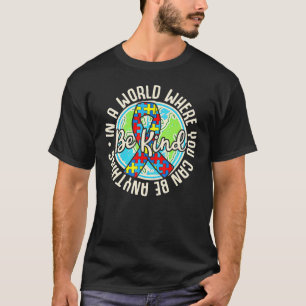 T-shirt Be Kind Sensibilisation sur l'autisme Puzzle Earth
