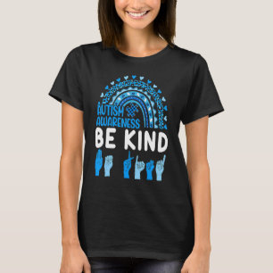 T-shirt Be Kind Sensibilisation sur l'autisme Rainbow Tren