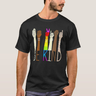 T-shirt Be Kind Sign Language Hand Talking LGBT Gay Les Pr