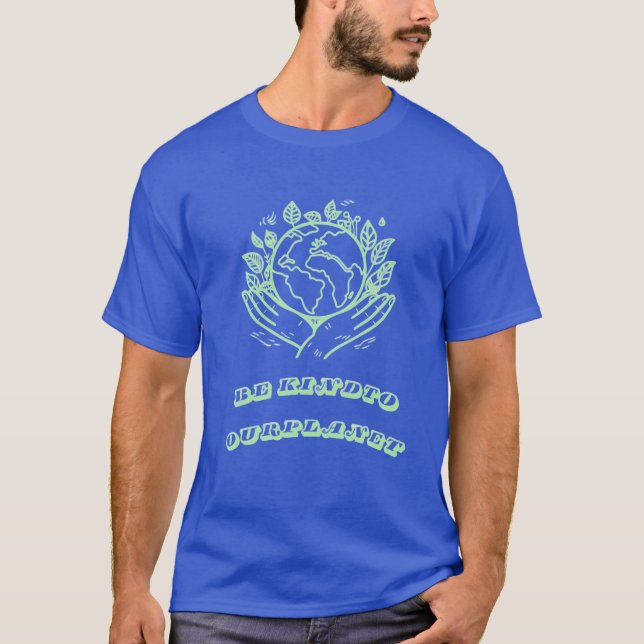 T-shirt Be Kind to Our Planet: Caring Hands Earth Tee (Devant)