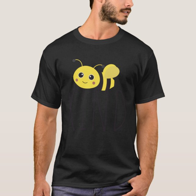 T-shirt Be kind with Cute Bee Graphic short Sleeve Tees (Devant)