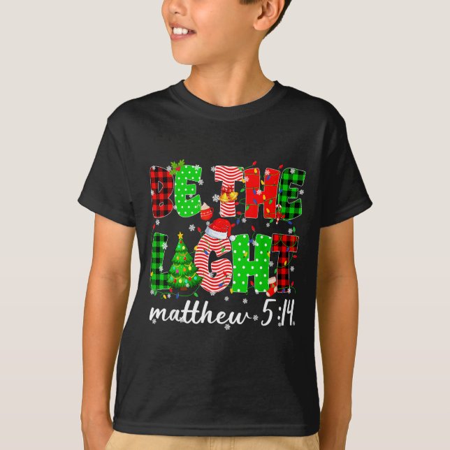 T-shirt Be The Light Christian Christmas Pjs Xmas Men Wome (Devant)