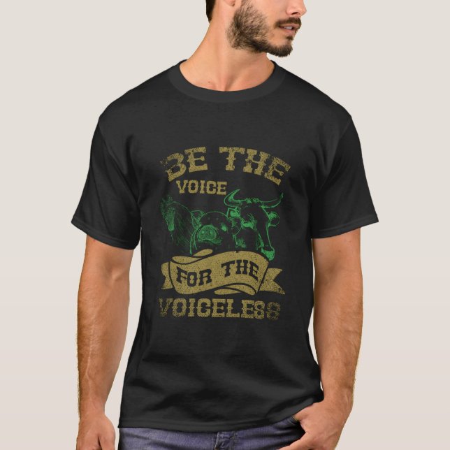 T-shirt Be The Voice For The Voiceless Vegan (Devant)