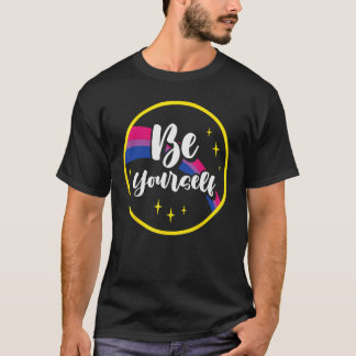 T-shirt Be Yourself Bisexual Rainbow Bi Pride Flag Lgbtq W