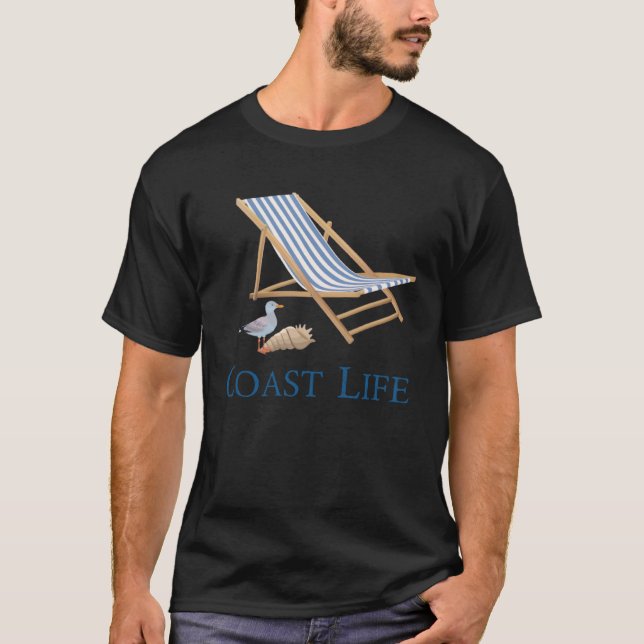 T-shirt Beach Chair Sand Coast Life (Devant)