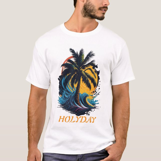 T-shirt Beach Holiday Graphic Tee (Devant)