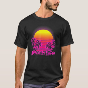 T-shirt Beach Life Islands Electro Retro Sunset Love Cali
