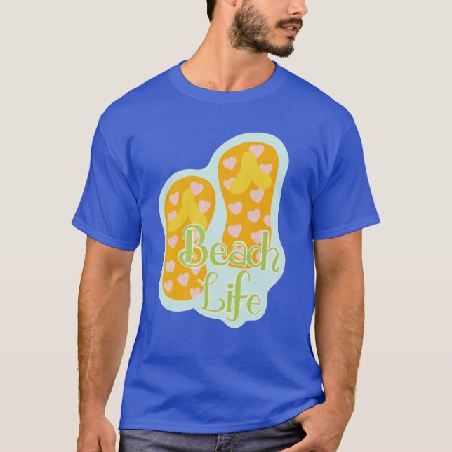 T-shirt Beach Life Summer Flip Flops Aesthetic Sticker boy (Devant)