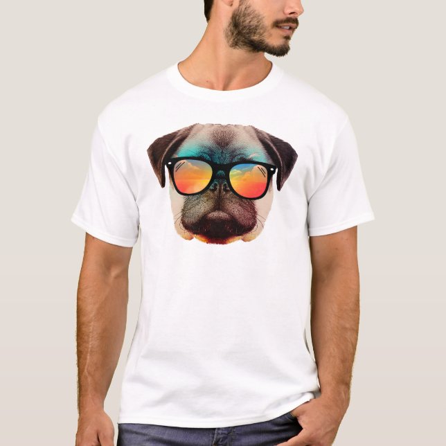 T-shirt Beach pug (Devant)