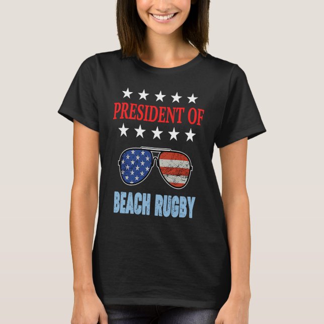 T-shirt Beach Rugby Accessories  USA Flag Beach Saying (Devant)