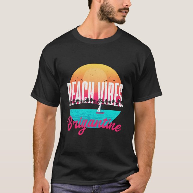 T-shirt Beach S Brigantine Summer New Jersey Tropical (Devant)