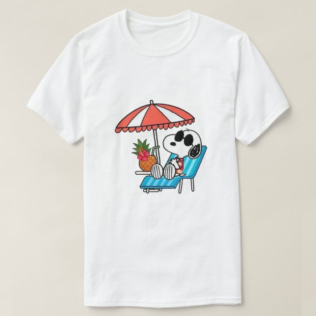 T-shirt Beach Snoopy Vacances d'été (Design devant)