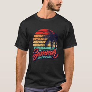 T-shirt Beach Sunset Tropical Summer Party Retro