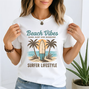 T-shirt Beach Vibes Surf Vintage