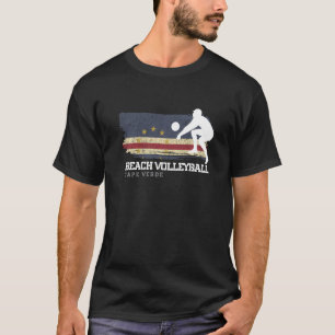T-shirt Beach Volleyball Cap Vert Drapeau Love Volleyball 
