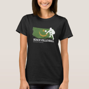T-shirt Beach Volleyball Mauritanie Drapeau Amour Volleyba