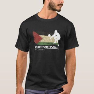 T-shirt Beach Volleyball Palestine Drapeau Amour Volleybal