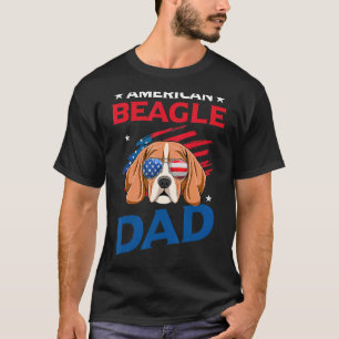 T-shirt Beagle américain Papa Usa Drapeau Patriotique 4 ju