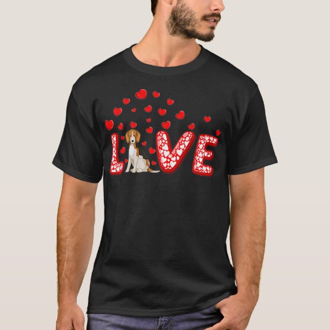 T-shirt Beagle Amoureux des chiens Funny Coeurs Amour Beag (Devant)