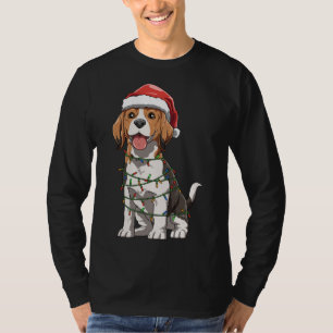 T-shirt Beagle Avec Santa Hat Noël Thème Beagle Amour
