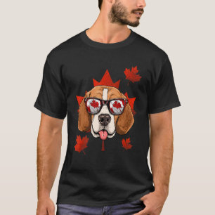T-shirt Beagle canadien Maple Tree Leaf Canada Flag Pet Do