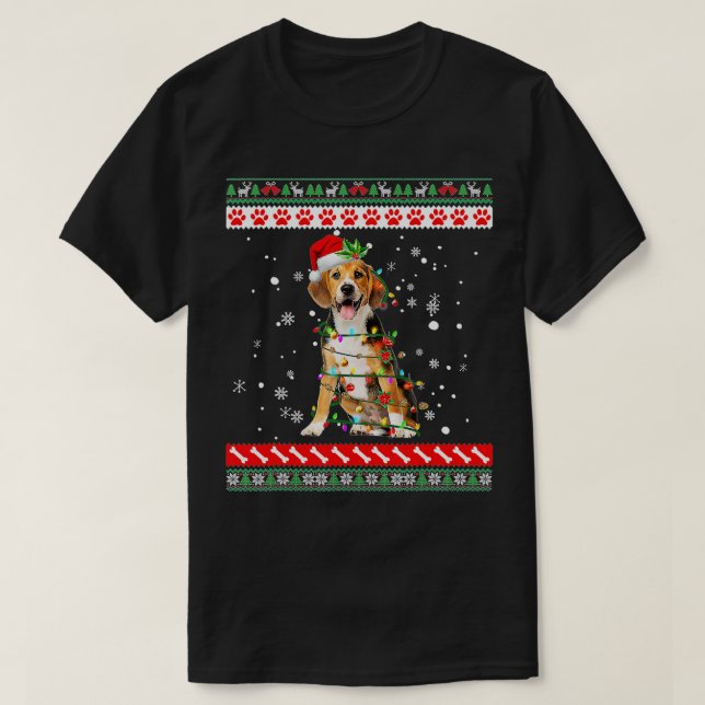 T-shirt Beagle Chien laide Sweater Noël Chiot Amoureux des (Design devant)