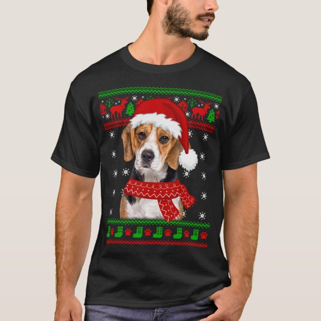 T-shirt Beagle Chien laide Sweater Noël Chiot Amoureux des (Devant)